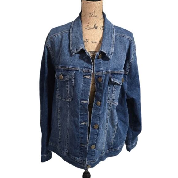 Jones new York Blue Denim Jean Jacket Plus Size 2X 3X‎ New! - Picture 6 of 8